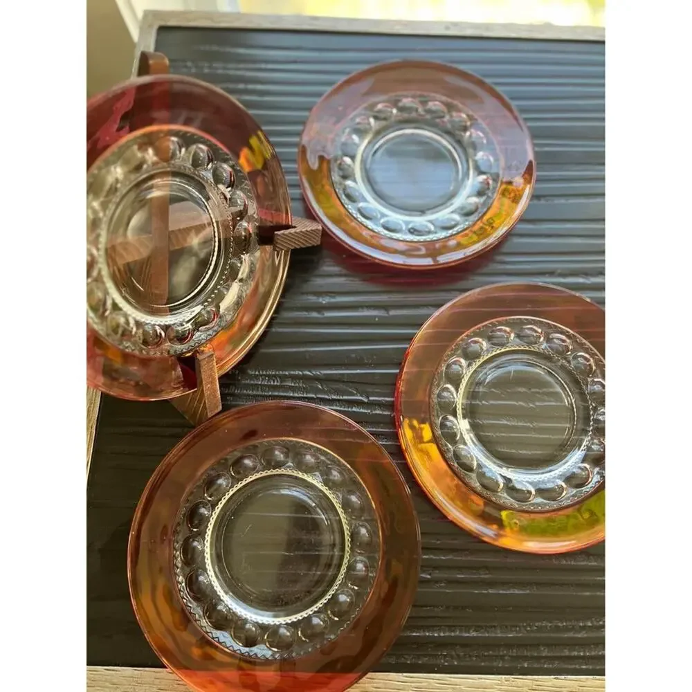 Vintage Kings Crown Thumbprint Ruby 1950’s 8-1/4” Luncheon Plates